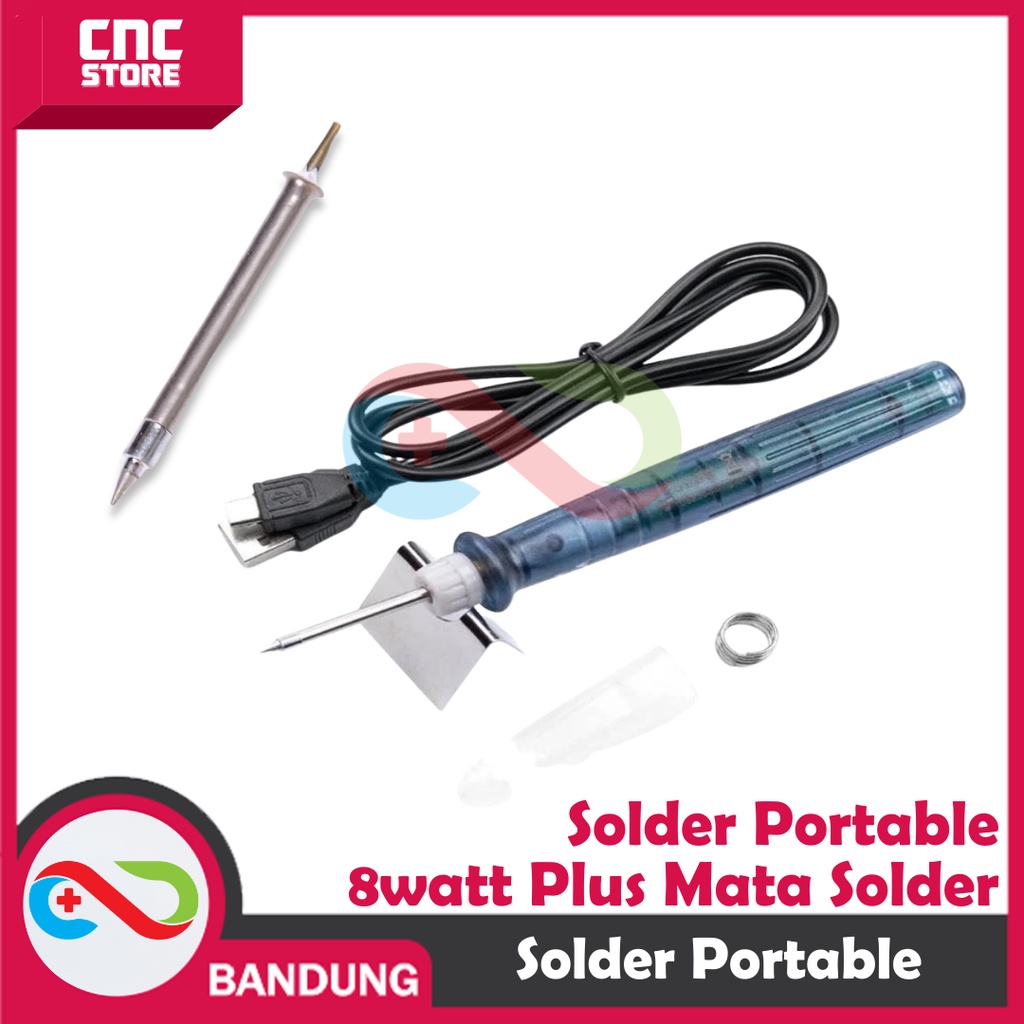 SOLDER PORTABLE MINI USB 5V DC 8 WATT DENGAN MATA SOLDER CADANGAN