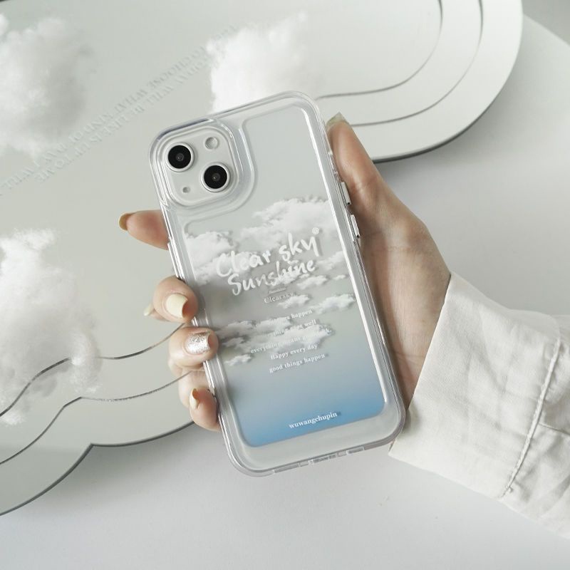 IPHONE Sunshine Sky Casing Ponsel Transparan Lembut Kompatibel Untuk Iphone14 13 12 11 Pro Casing Tahan Guncangan XS Max X XR 78 6 6S Plus Cover TPU