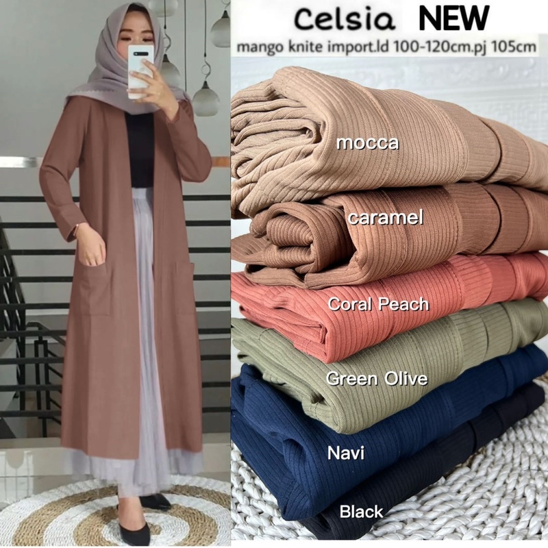 Celsia Mango LD100 - Cardigan Wanita Panjang Knit Rajut / 513-7091