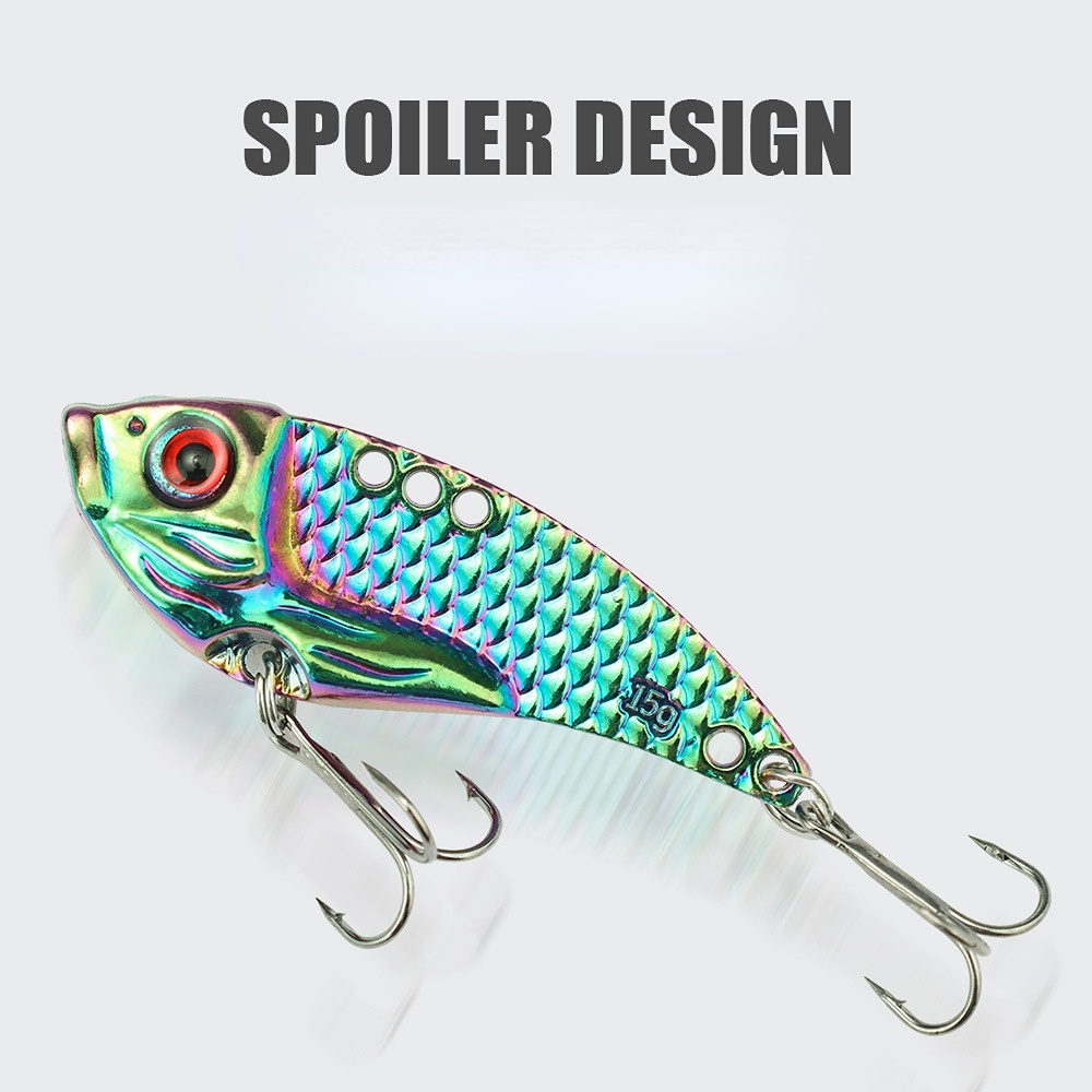 Umpan Pancing Hard Bait Bentuk Sendok Spinner Bahan Metal VIB Warna-Warni