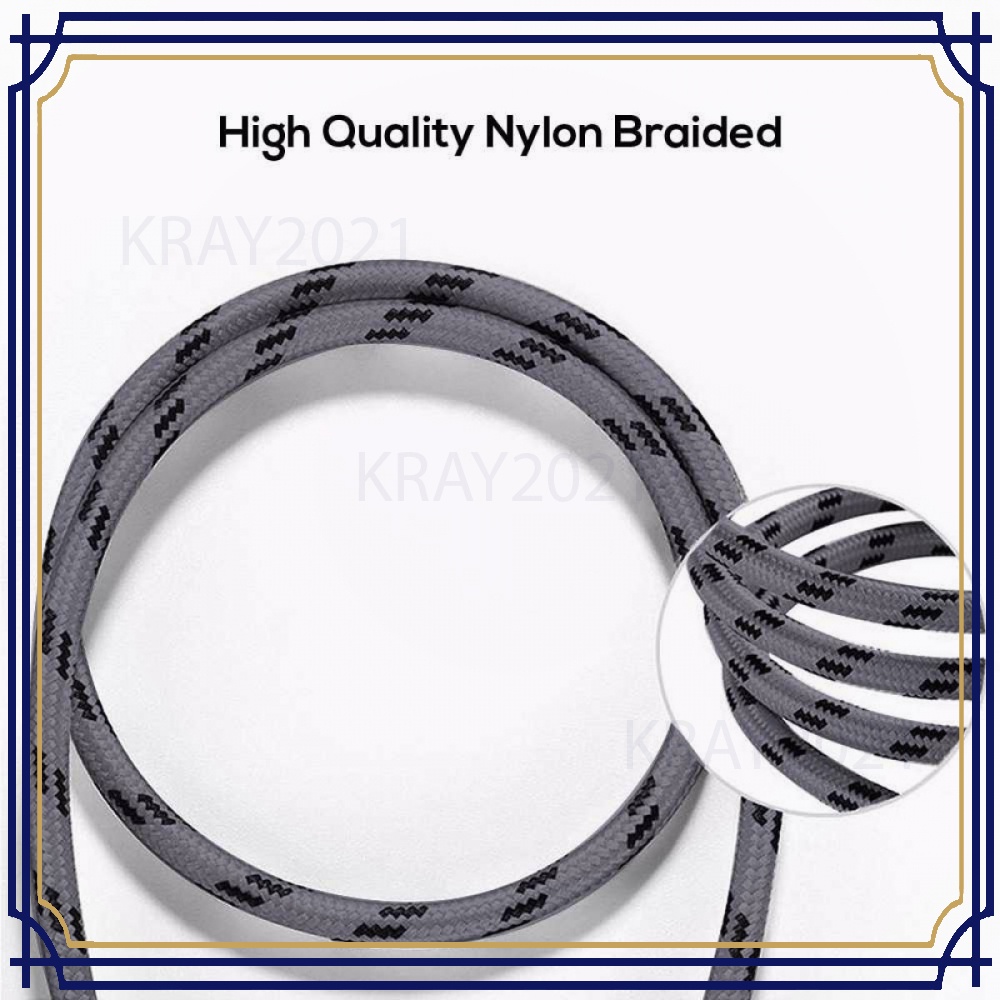 Kabel Charger USB Type C Braided 1 Meter 3A -CV447