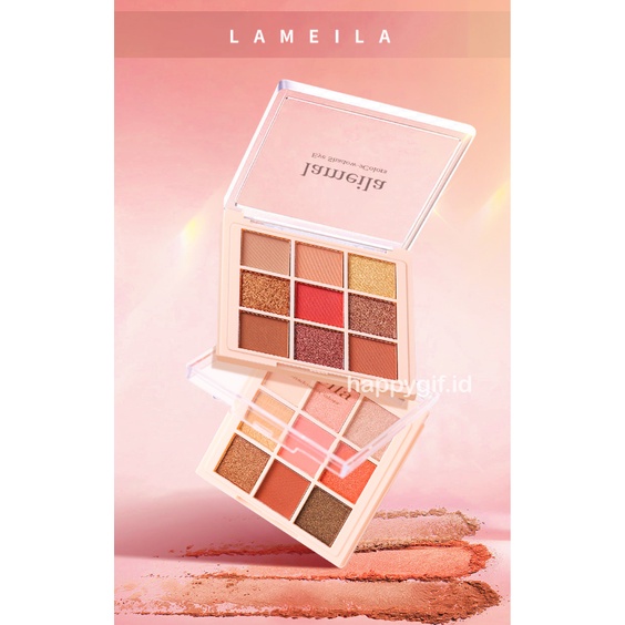 LAMEILA New Eyeshadow 9 Colors Pallete Waterproof Free Kuas LA209 5194