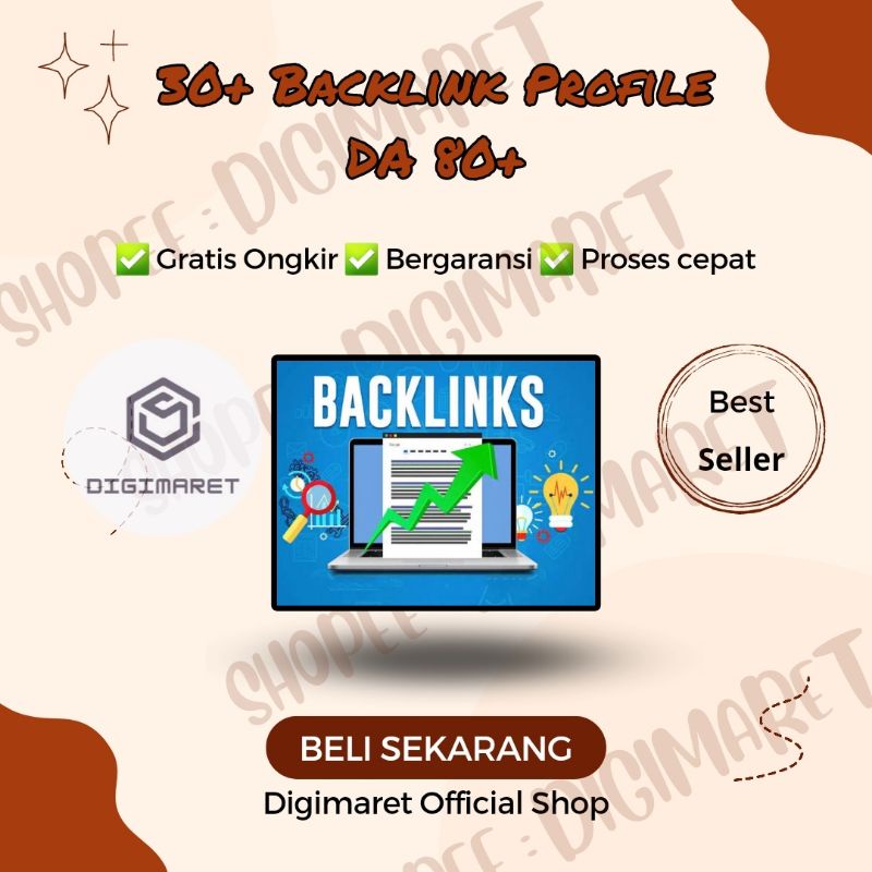 Jual 30+ Backlink Profile DA 80 Keatas | Software Riset Keyword | Backlink Blog