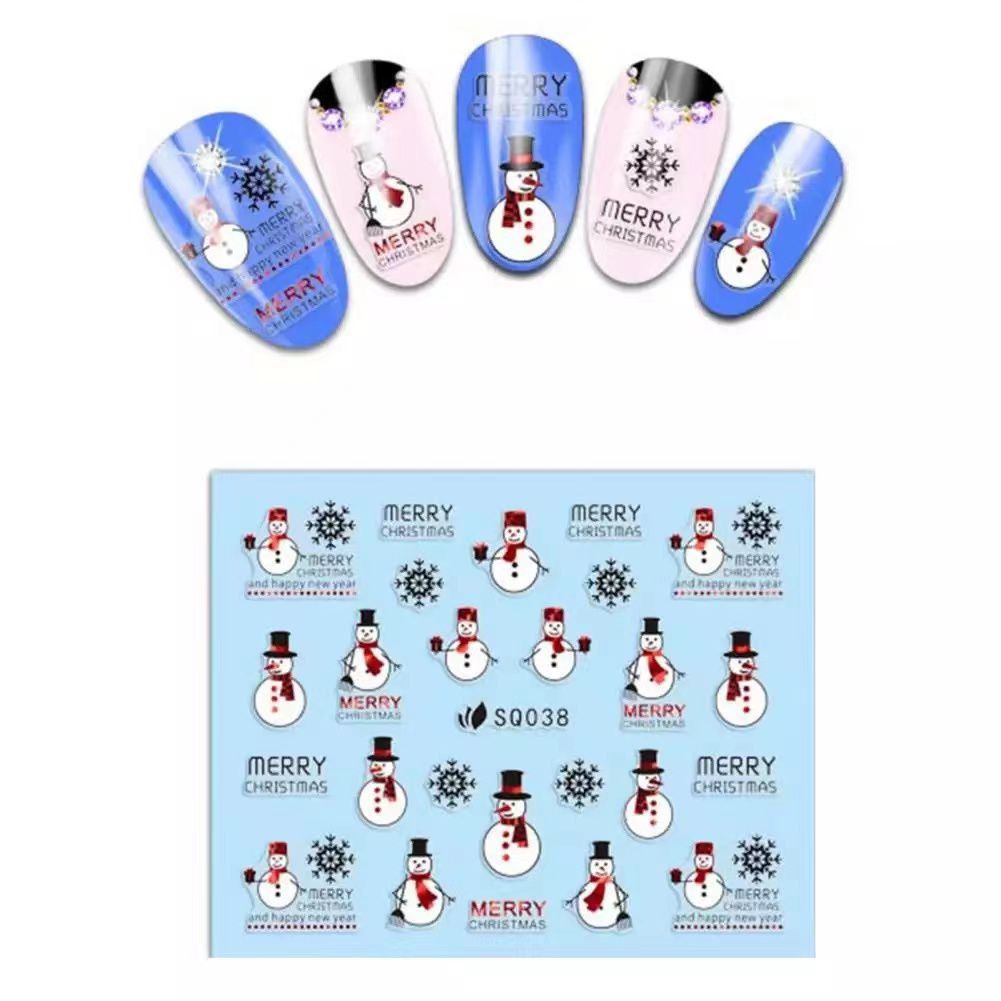 Nail Sticker Christmas Mini Water Decal 3D/ Stiker Kuku Natal Santa Snow Rusa Hari Natal ecer Lembaran Kecil