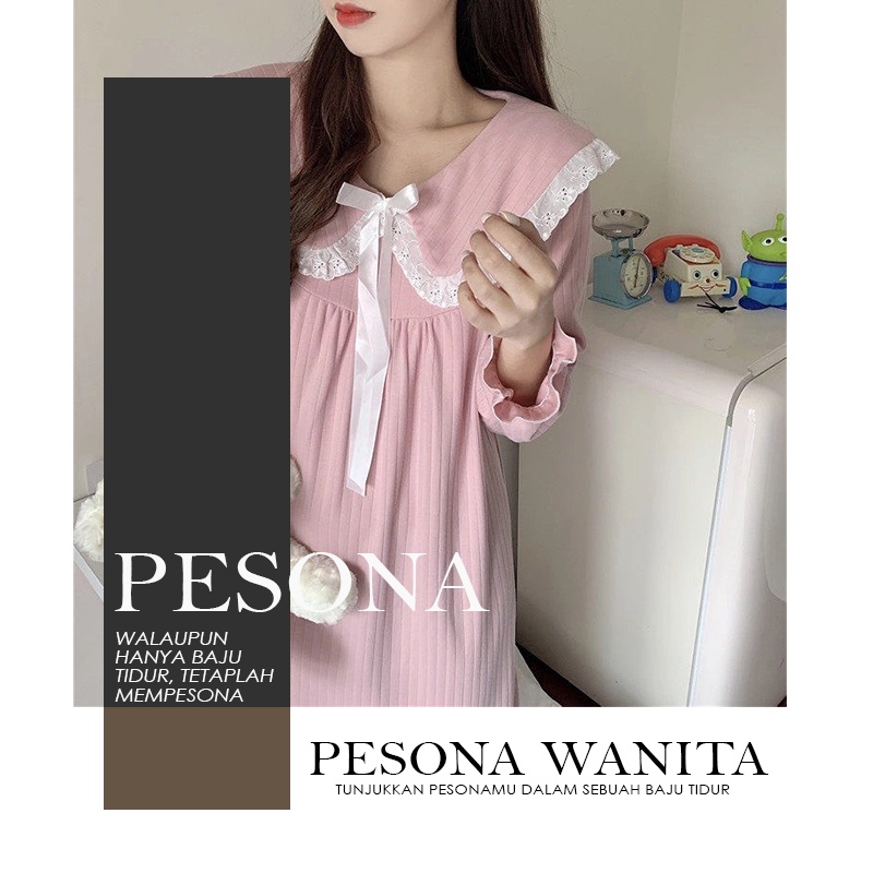 CJSW-XF902 TINO DRESS PIYAMA WANITA KOREA/DASTER IMPORT PREMIUM/ BAJU TIDUR DEWASA IMPORT