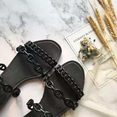 Sendal Sandal Flat Jelly Fashion Dewasa Model Rantai Sandals