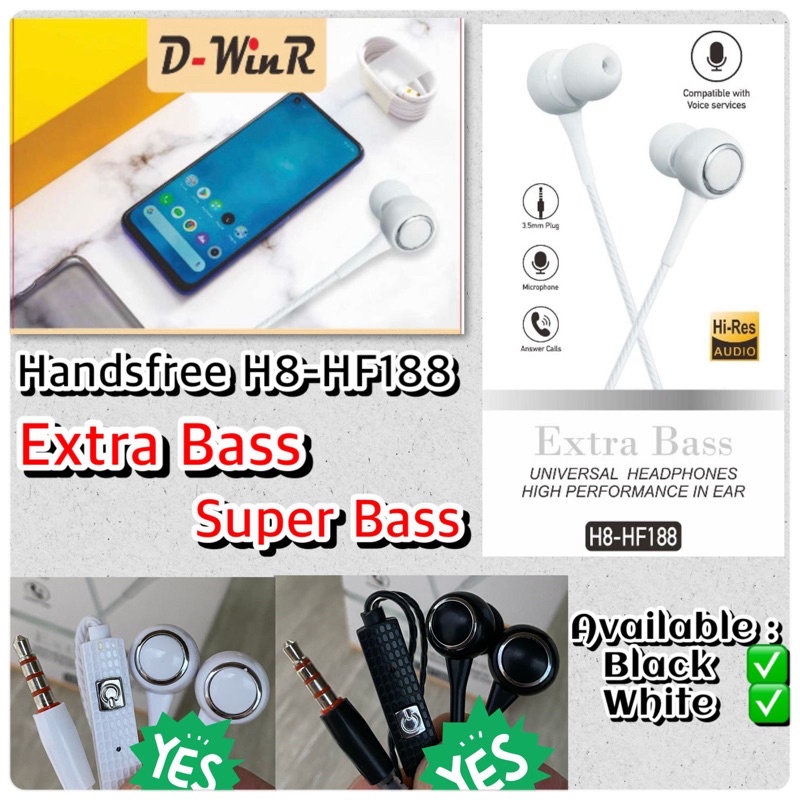 Headset Earphone D - WinR Extra Bass H8-HF188