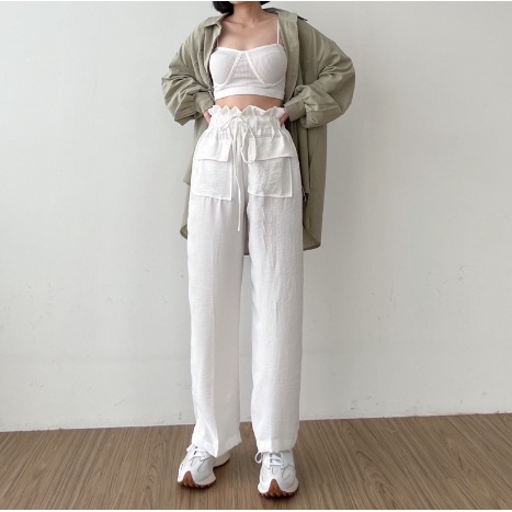 FC- Celana Kulot  Hanna Pants / Celana Kulot Highwaist Crinkle Double Pocket