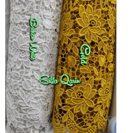 Hot Sale Kain Brokat Prada Oki / Bahan Kebaya Prada Oki / Kain Brukat Kebaya Oki (Harga Per 1/2 Mete