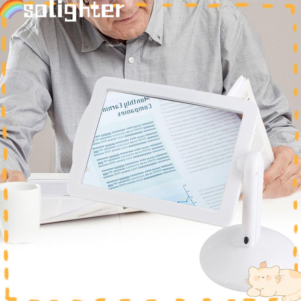 Solighter Tabletop magnifying glass Praktis Profesional Untuk Membaca Perbaikan 3X