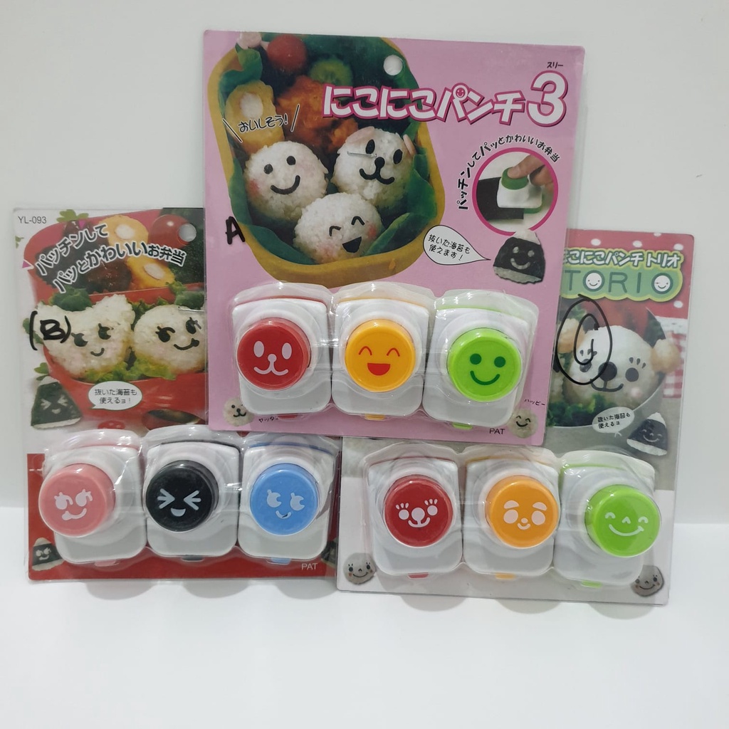 Pemotong Nori Cetakan Onigiri Sushi Bento Nasi Sushi Wajah Emoticon