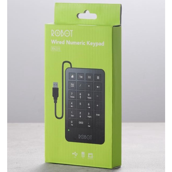 GARANSI 1 TAHUN ROBOT RK01 KEYBOARD NUMERIC USB WIRED MULTIMEDIA PORTABEL DAN KECIL