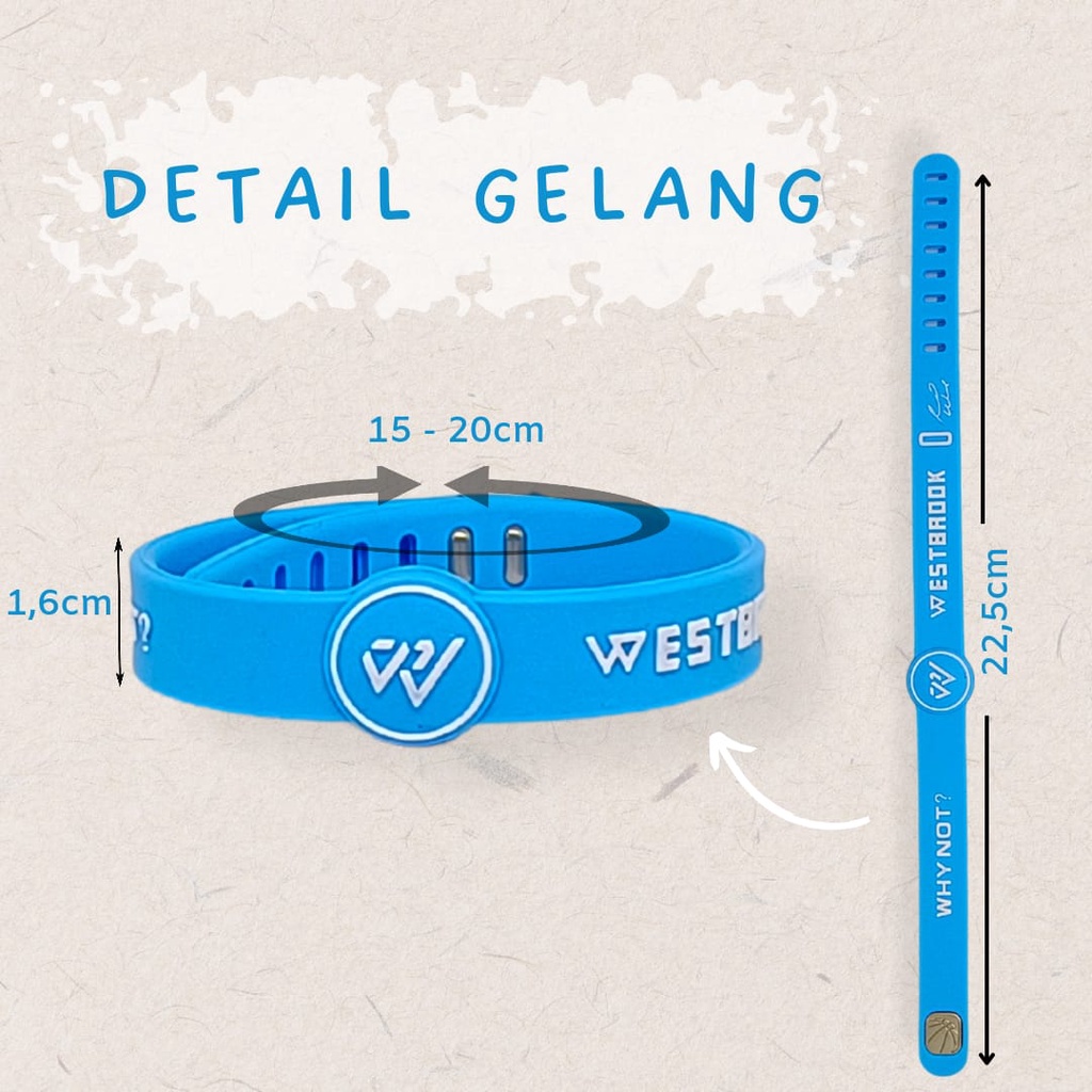 Gelang Karet Basket WESTBROOK Rubber Bracelet Fashion Pria ORI Sport