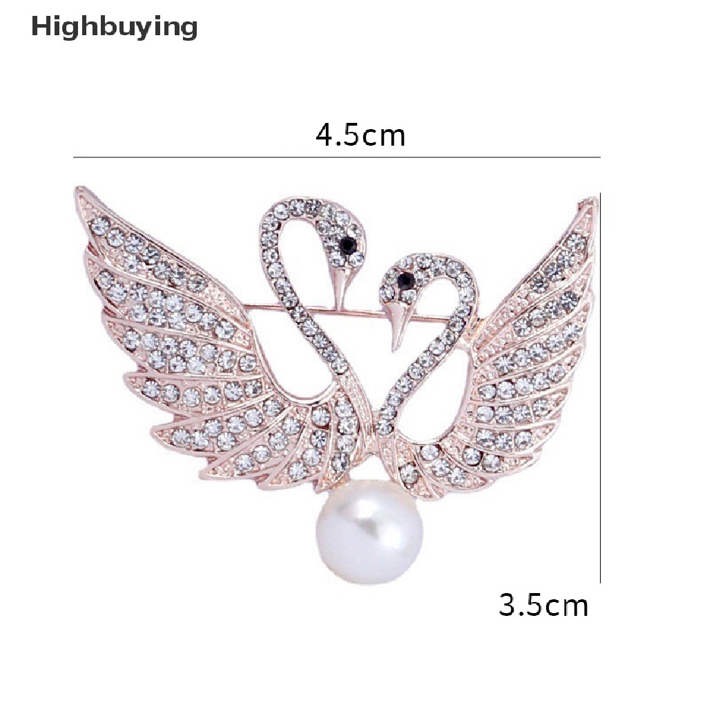 Hbid Berlian Imitasi Mutiara Swan Bros Pesta Pernikahan Untuk Wanita Pakaian Brooch Aksesoris Glory