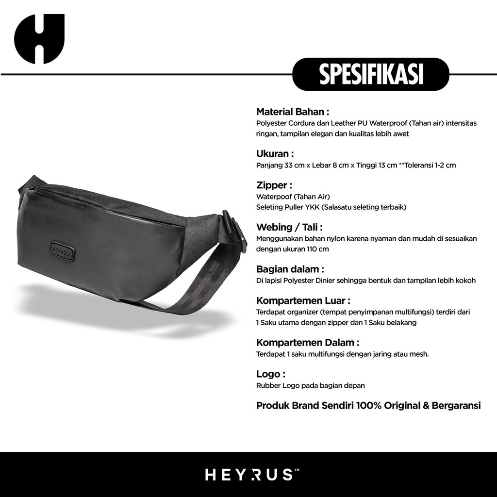 HEYRUS RUSEL I Waistbag Sagara I Waistbag Pria I Tas Pinggang Pria