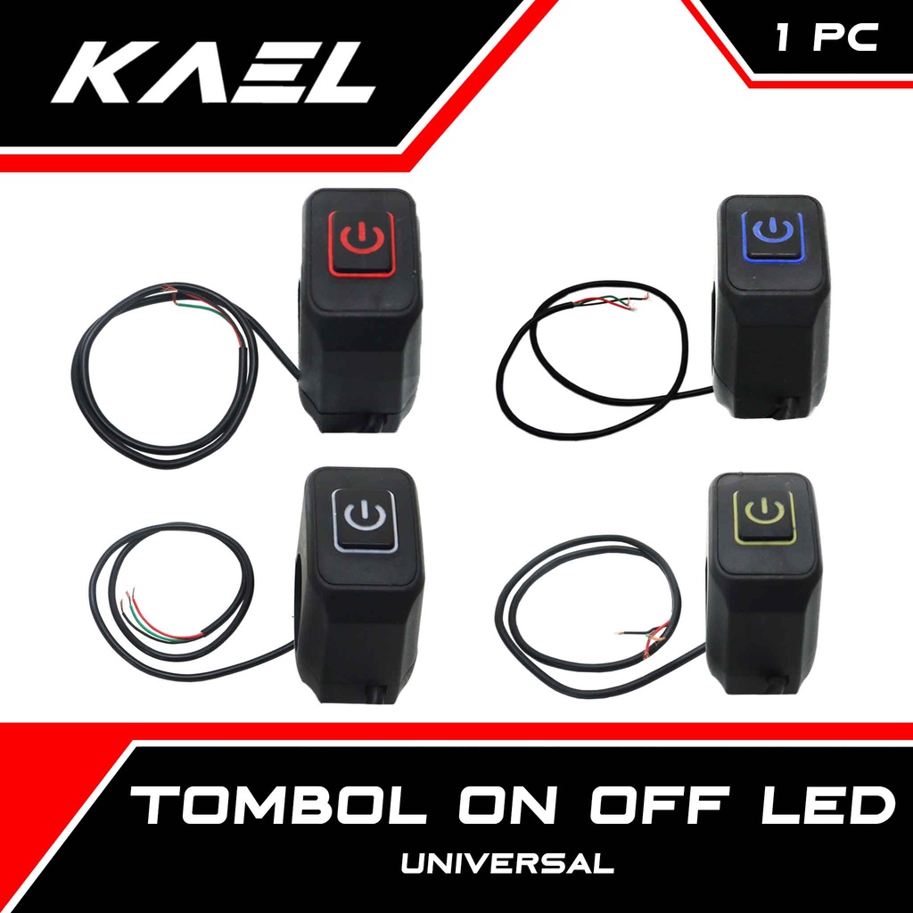 Tombol On Off LED Universal Saklar Swit Switch Stang Setang Untuk Semua Jenis Motor Lampu