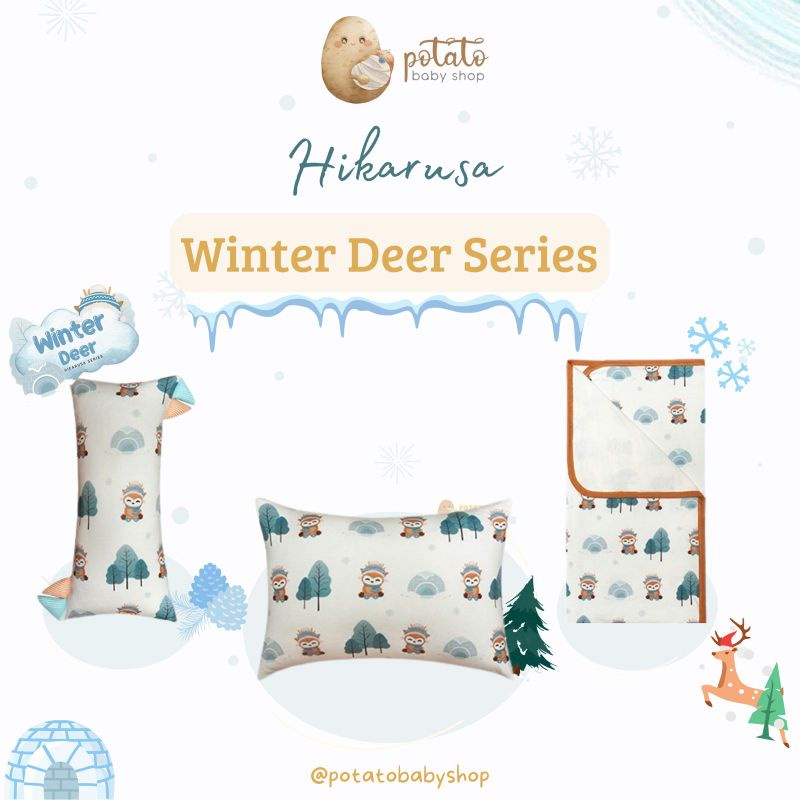 Hikaru XL - Bantal Hikarusa Jumbo Deer Sky / Snow / Family / Mushroom / Baby Shark Pinkfong