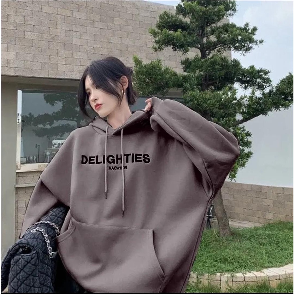 HOODIE UNISEX DELIGHTIES VACATION - JUMPER UNISEX PREMIUM KOREAN STYLE FLEECE TEBAL LEMBUT TERBARU,