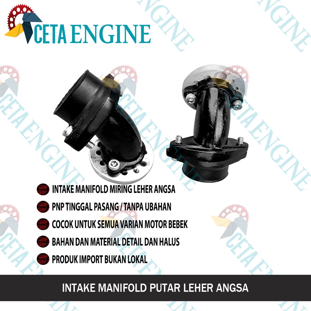 [ BISA COD ] INTAKE MANIFOLD PUTAR UNTUK SEMUA MOTOR BEBEK SUPRA GRAND REVO SUPRA X 125 VEGA KHARISM