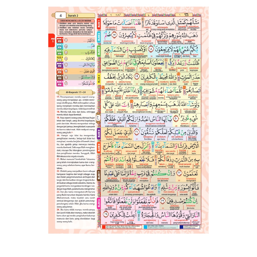 Al Quran Hafazan 8 Blok Transliterasi Latin A4