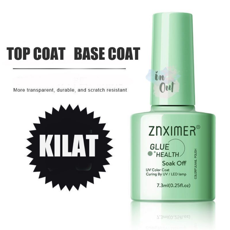 ZNXIMER Top Coat Base Coat Reinforce Gel Matte Primer cat kuku 7.3ml kutek kuku UV Nail