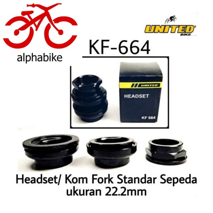 UNITED KF-664 HEADSET KOM FORK STANDAR SEPEDA 22.2MM SPAREPART KOMFORK