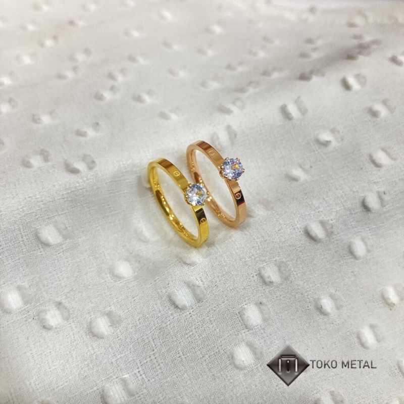 COD✔️CINCIN TITANIUM 100% MATA 1 ANTI KARAT SIMPLE UNTUK WANITA  [TOKO METAL]