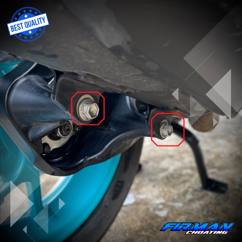 PROBOLT BAUT KNALPOT BAWAH AEROX M10x20 DRAT 14 2CM 1 KUNCI &amp; 2 KUNCI (Harga 2 Biji)