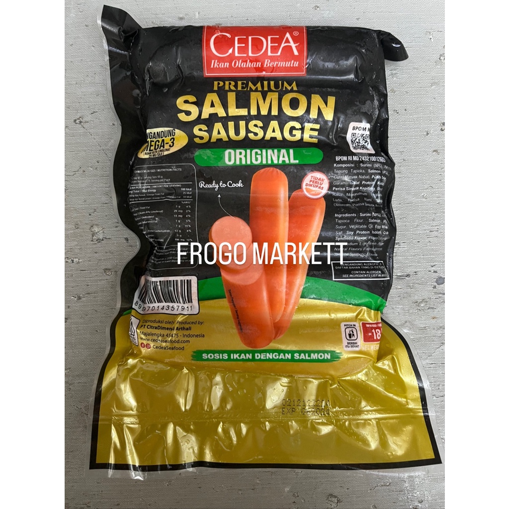 Sosis Salmon Cedea Premium Salmon Sausage Original 390gr