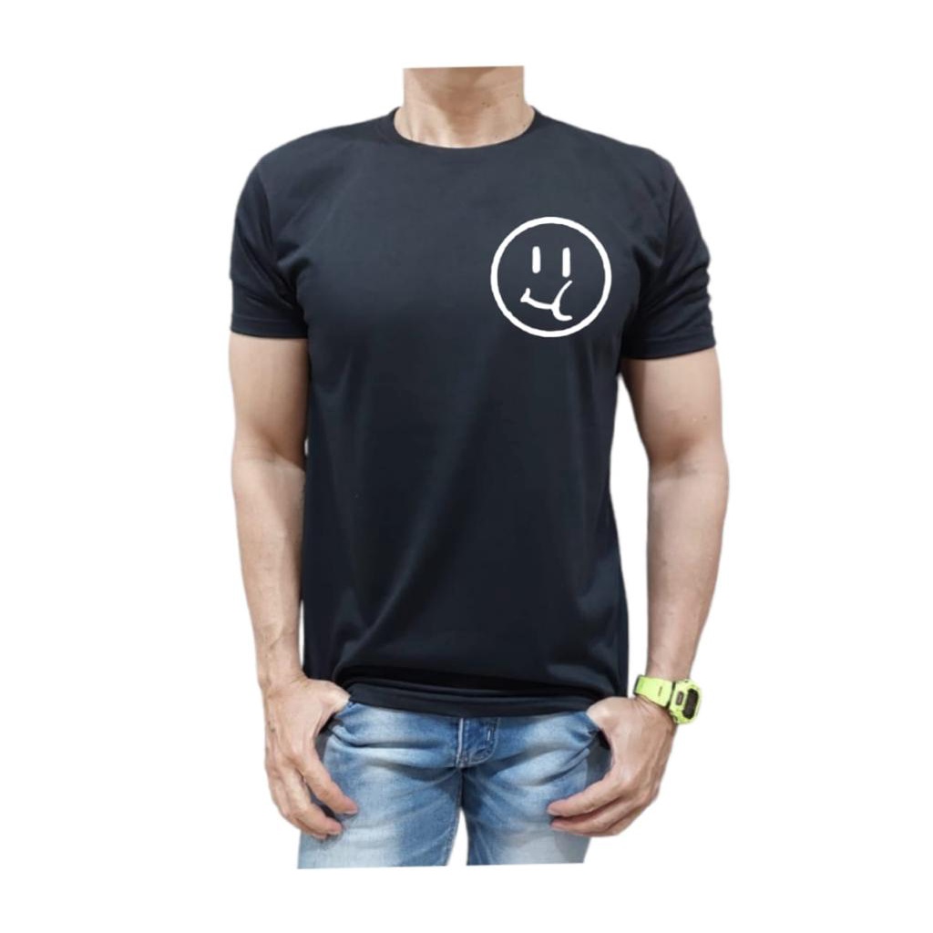 KAOS BAHAN KATUN KUALITAS PREMIUM MODEL SMILEY NYAMAN DIPAKAI