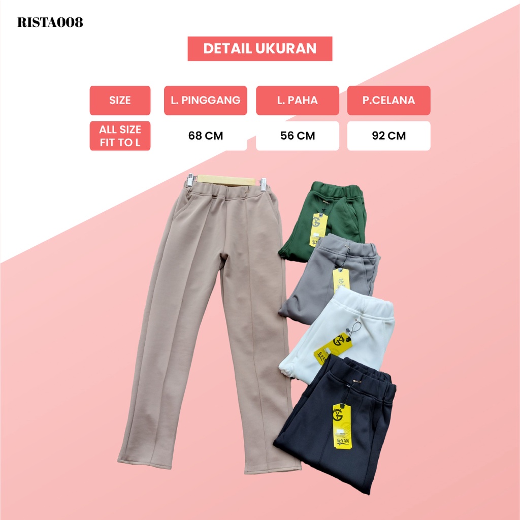 Celana Pensil Basic Pants Celana Kerja Wanita Pinggang Karet Casual Dan Simple Ootd Kekinian