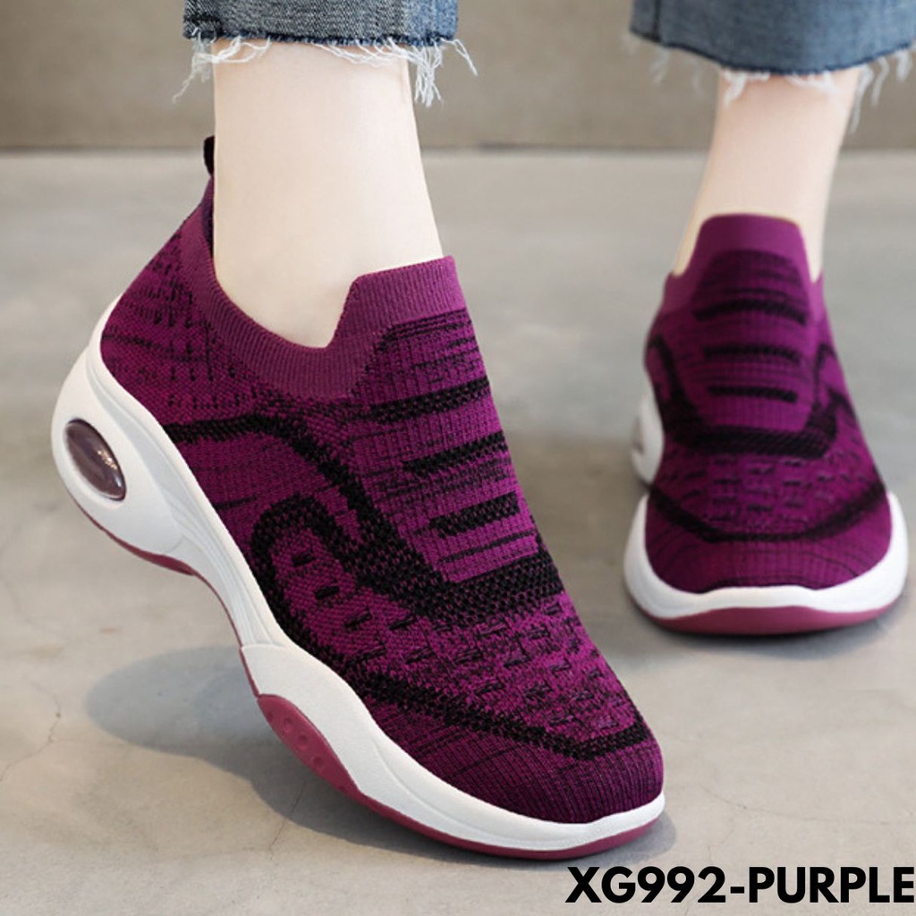 SEPATU WANITA MODEL SNEAKERS PRAKTIS COMFY WARNA CAKEP BAHAN FLYKNIT IMPORT G992