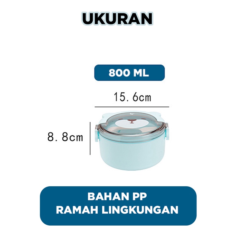 Lunch box portable | Kotak makan Design lucu | Tempat makan portabel