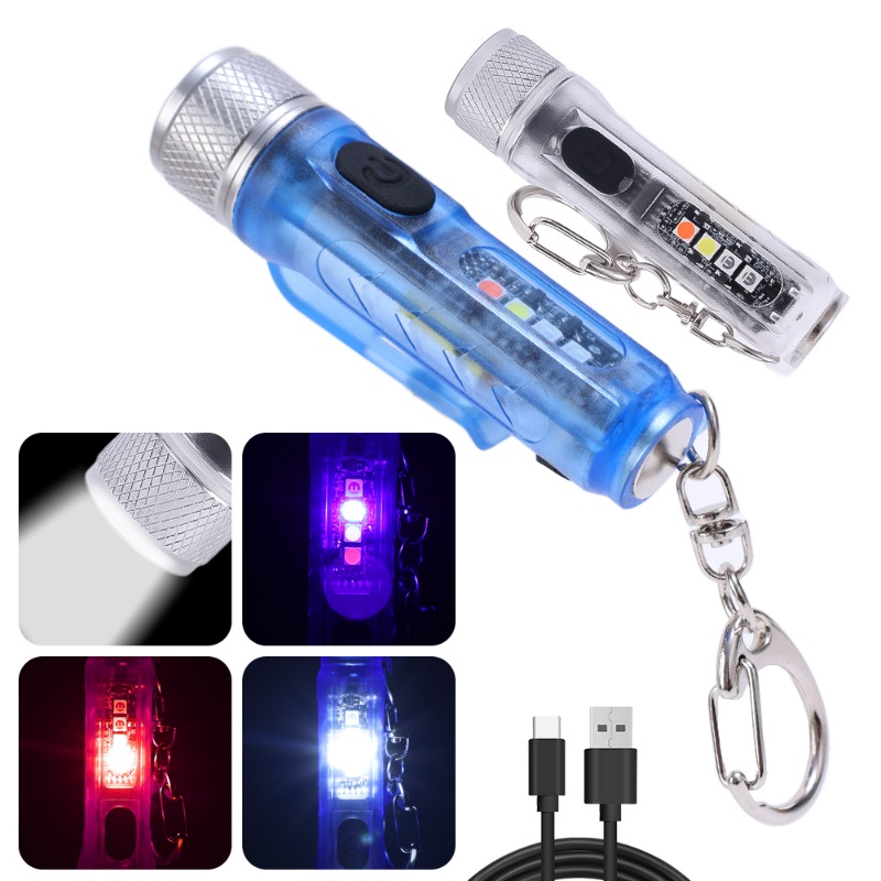 Senter Anti Air Mini Lampu Magnet Rechargeable/Lampu Emergency Dengan Lampu Samping Multicolor 11mode Pencahayaan Untuk Rumah Camping