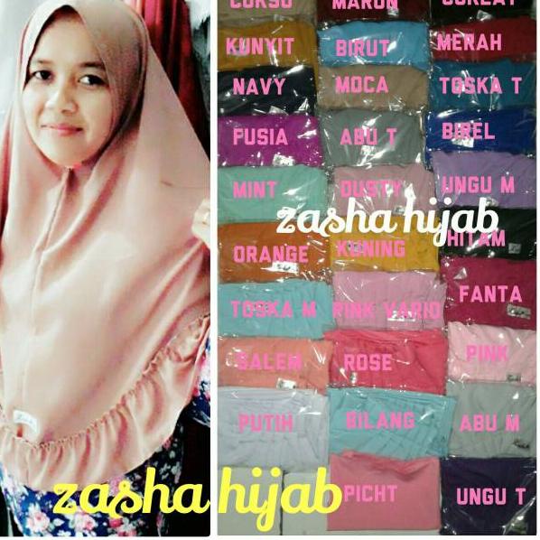 Jilbab Khimar rempel tali / khimar polos / jilbsb khimar rempel gotik /khimar kriwil tali ‑ CD.22De2