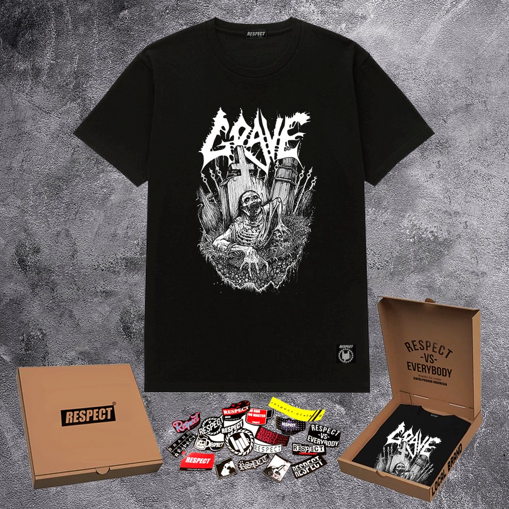 Kaos Grindcore Grave Baju Grinding Punk Band Luar Negeri