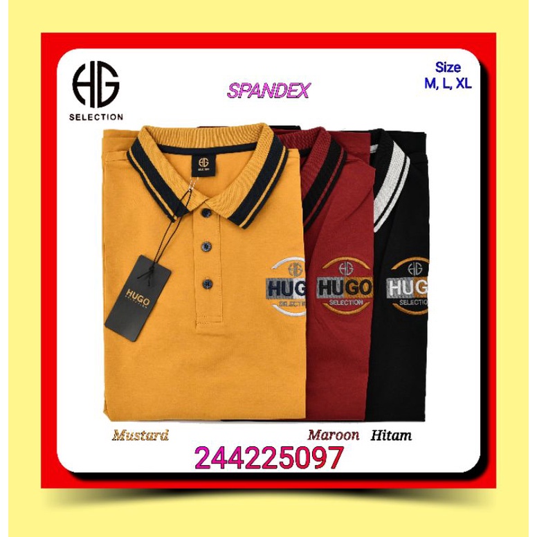 Kaos Polo Kerah Pria Hugo Selection 244225097 Spandex