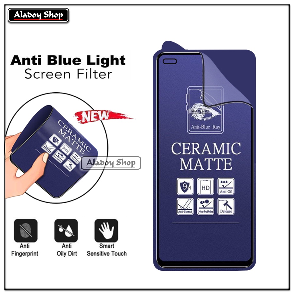 PAKET 3IN1 Anti Gores Blue Matte Anti Glare Xiaomi Poco M3 + Tempered Glass Camera dan Skin Carbon