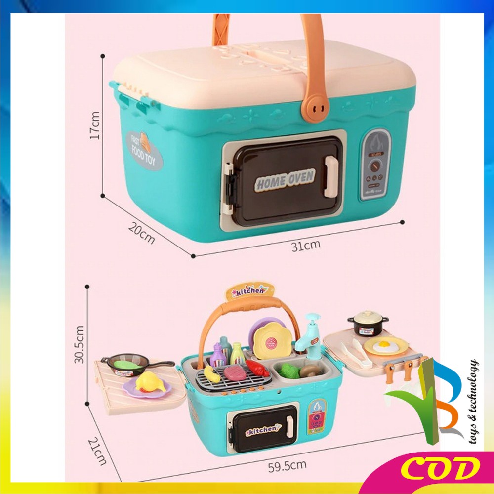 RB-M27 Mainan Home Picnic Kitchen Set 906 / Mainan Edukasi Anak Masak Masakan + Wastafel Cuci Piring