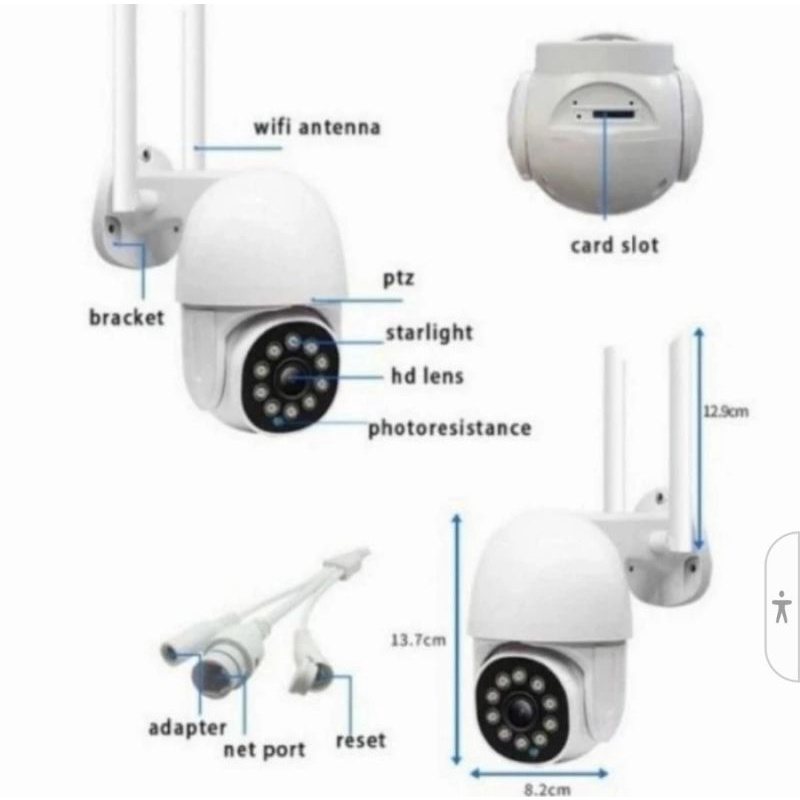 Smart WiFi IP Camera PTZ OUTDOOR CCTV  Wireless V380pro  IP66 Waterproof