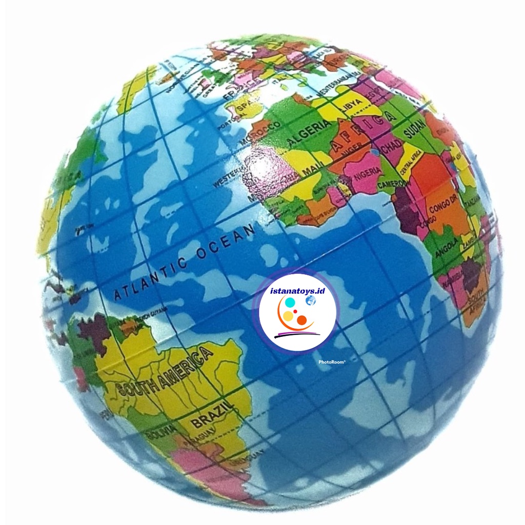 Mainan Bola Karet Globe Peta Dunia