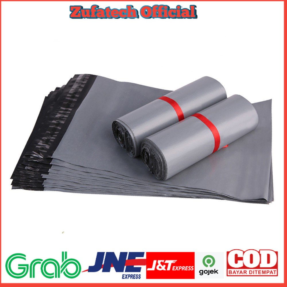 TaffPACK Kantong Amplop Plastik Packing Polymailer Polybag Doff 60 Micron 100 PCS - Gray