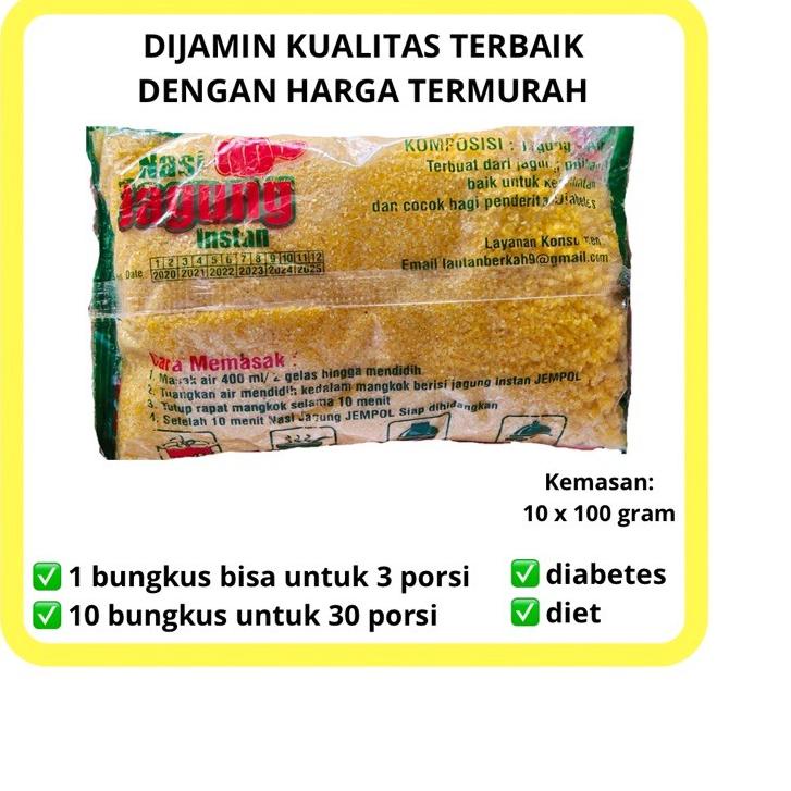 

⇙ NASI / BERAS JAGUNG INSTANT kemasan 10x100 gr ㊞