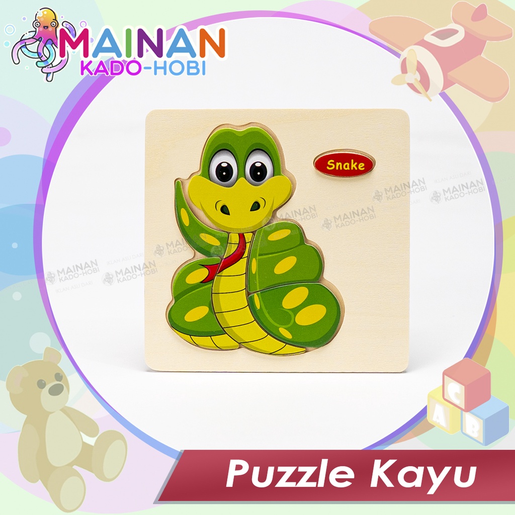 MAINAN ANAK TETRIS PUZZLE 3 DIMENSI KARAKTER HEWAN ANIMAL SNAKE ULAR