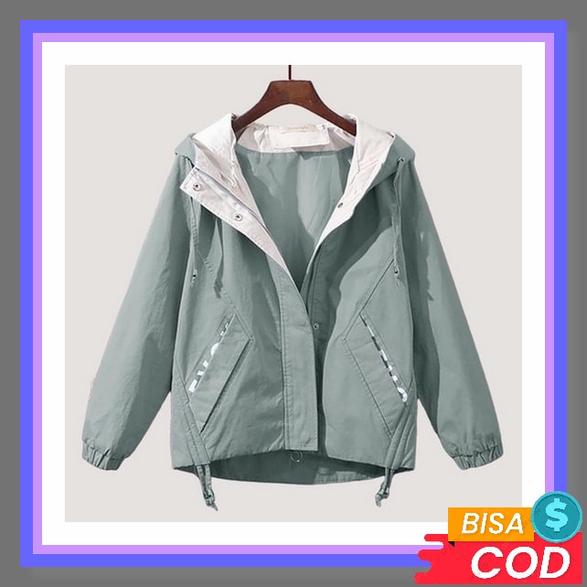 Jaket Wanita Korea Style Ootd Model Oversize Kekinian Tebal Dan Lembut Jumbo Import Crop Dewasa Hood