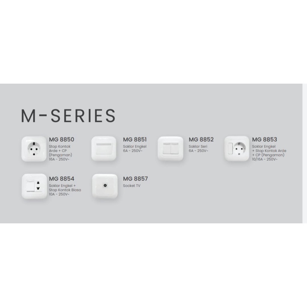 Morgen IB M Series  Saklar Engkel / Seri / StopKontak / Engkel Stop Arde / Engkel Stop Biasa /SNI