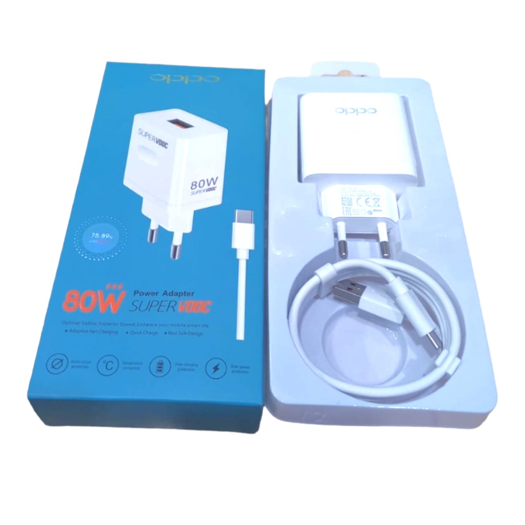 Charger Travel Power Adapter Oppo 80W Casan Supervooc