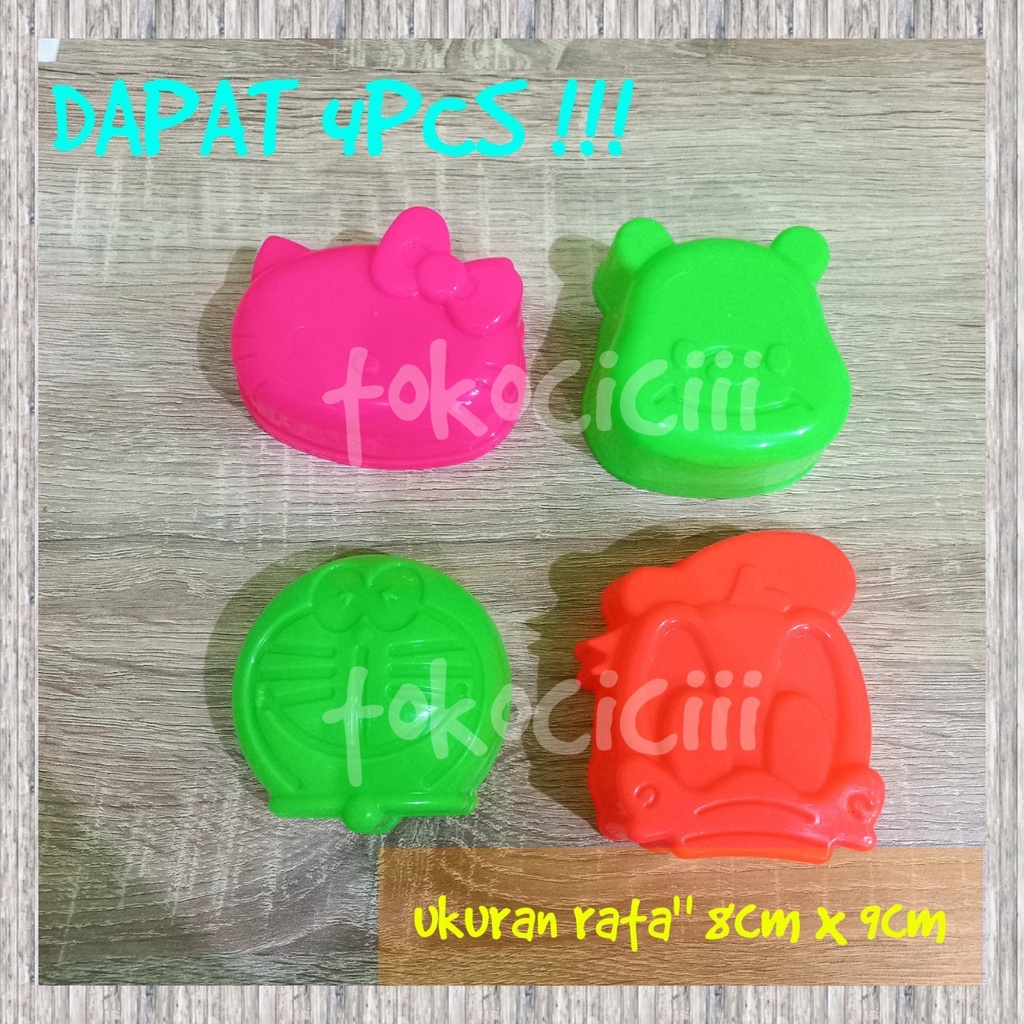 Cetakan karakter pooh doraemon donald donal bebek hello kitty  cetakan nasi bento nasi kotak bolu ku