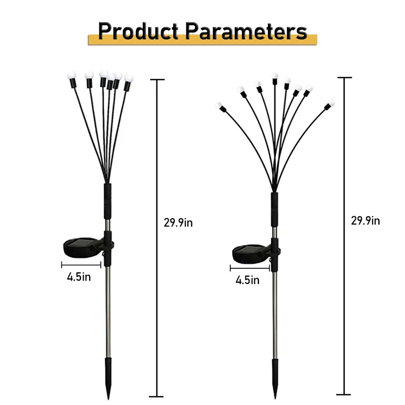 Lampu Taman Lampu Outdoor Tenaga Surya 8 / 10 LED Surya Lampu Lanskap Kembang Api Firefly Lawn Lampu Rumah Negara Teras Balkon Dekorasi Lampu