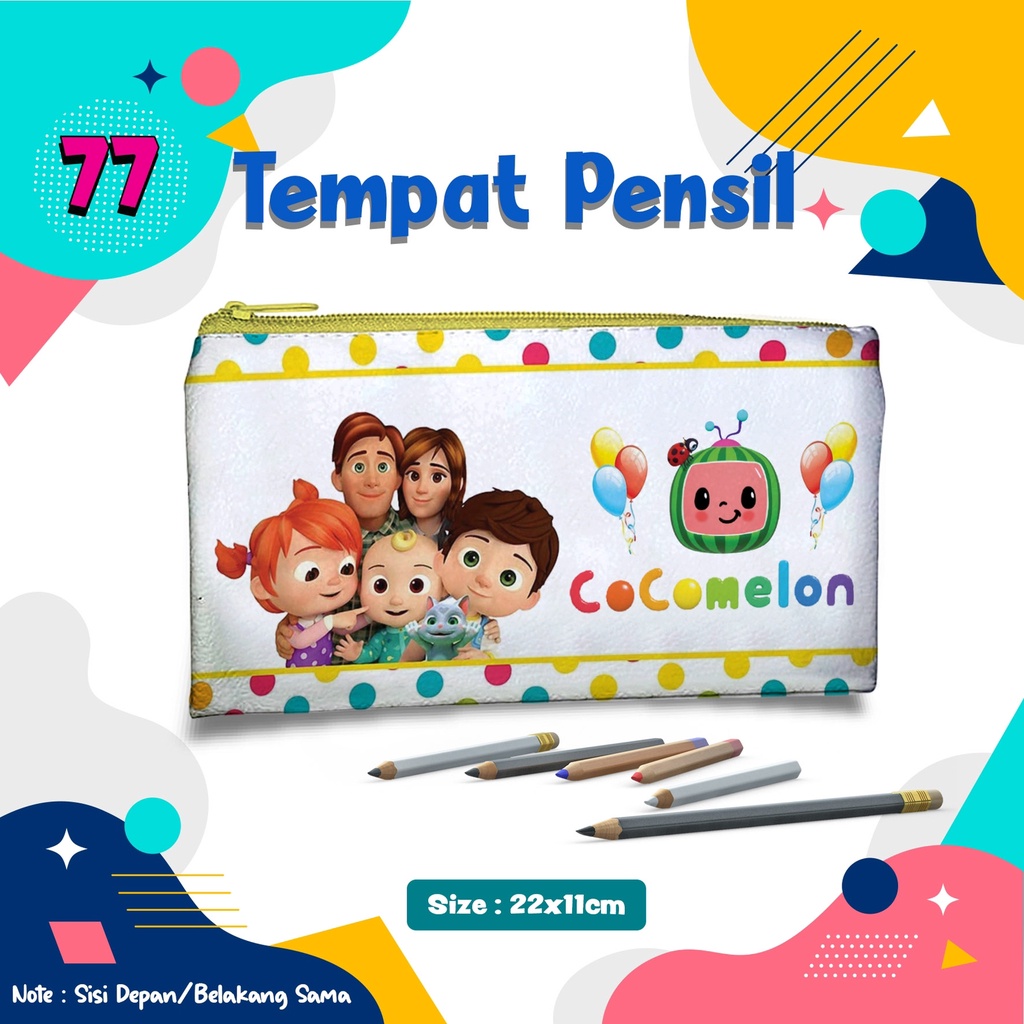 

Tempat Pensil COCOMELON Kode.77 Pencil Case Dompet Pouch Kostak Kotak Custom nama dan foto